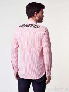  Прямая Рубашка Damon розово-белый полосками