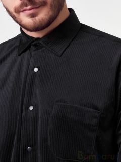 Вельветовая рубашка мужская / Черная / Турция