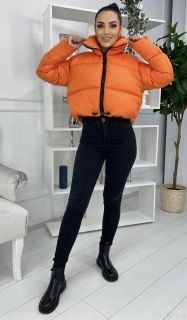 Короткая Оранжевая Женская Куртка / Осень - Зима 