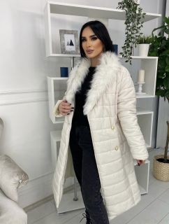 Белая Женская длинная / балоновая куртка 