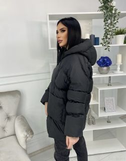 Черная Женская куртка зима - осень / Оверсайз