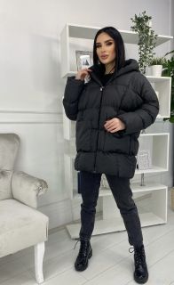 Черная Женская куртка зима - осень / Оверсайз