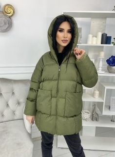 Зеленая Женская куртка зима - осень / Оверсайз