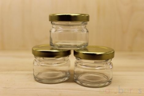 Стеклянная банка мини джем 25 мл